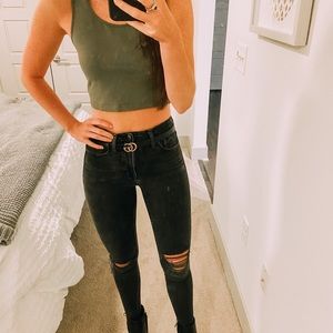 Nordstrom B.P. green crop tank top